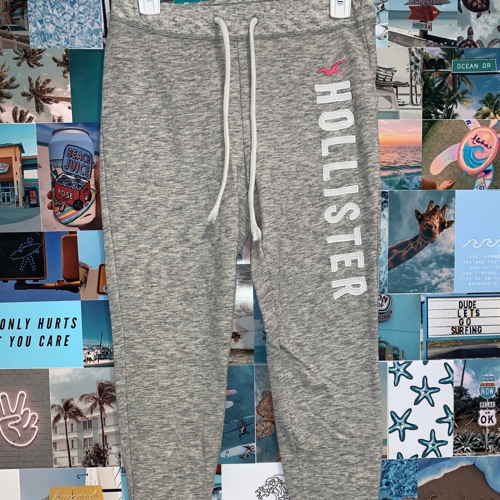 Grey & Pink Hollister Joggers